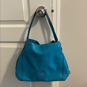 Coach Vibrant Blue Leather Shoulder Bag